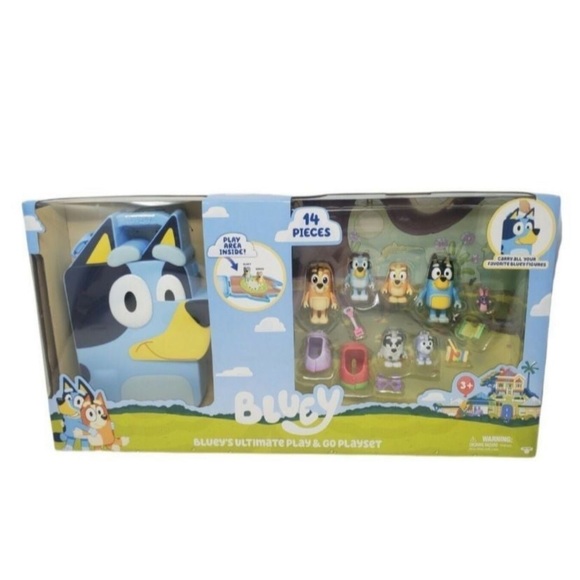 Bluey Other - Bluey's Ultimate Play & Go 14 Piece Playset NEW